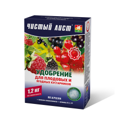 «Чистий лист» для плодових та ягідних чагарників, Kvitofor 1,2 кг, добриво Кристалічне