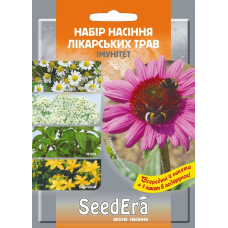 Набір насіння лікарських трав Ехінацея, ромашка, аніс, м“ята, звіробій «Імунітет», (4+1 в подарунок), Seedera