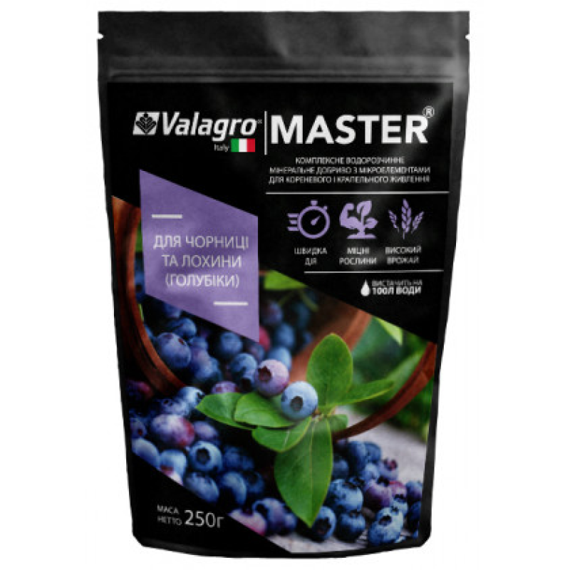 Осіннє добриво Універсальне для чорниці та лохини Master (Мастер), 250 г, NPK 13.40.13, Valagro