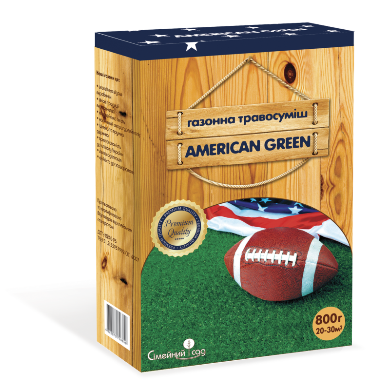 Газонна травосуміш American Green 800г, Сімейний Сад  (Німеччина)