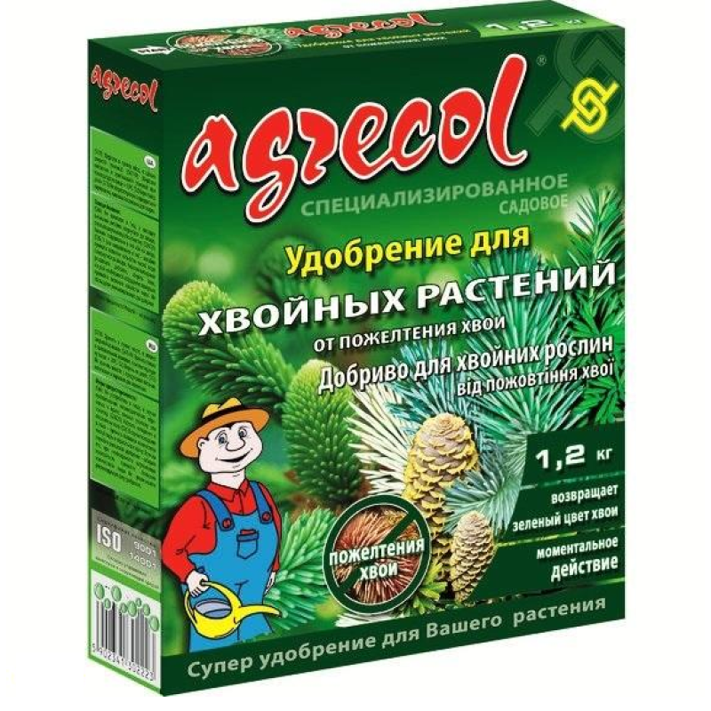 Комплексне мінеральне добриво від пожовтіння хвої Agrecol NPK 0.0.6, 1,2кг