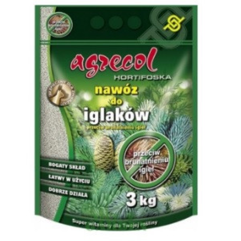 Комплексне мінеральне добриво від пожовтіння хвої Hortifoska  Agrecol NPK 0.0.6, 3 кг