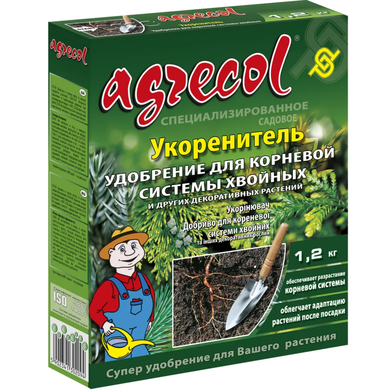 Комплексне мінеральне добриво Agrecol (Агрекол) для кореневої системи хвойних рослин NPK 7.21.7, 1,2кг