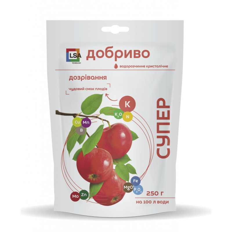 Дозрівання. Супер Добриво водорозчинне кристалічне 5.20.35, 250г, Nova Minerals ТОВ КТ, Польша