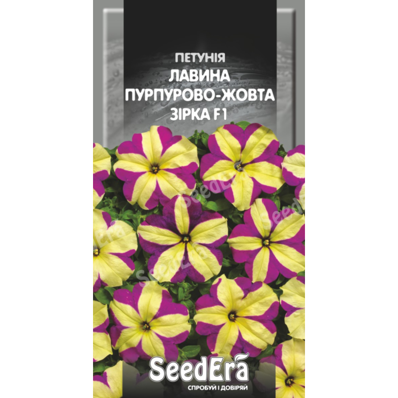 Петунія Ампельна Лавина Пурпурово-Жовта Зірка F1 10шт, Seedera