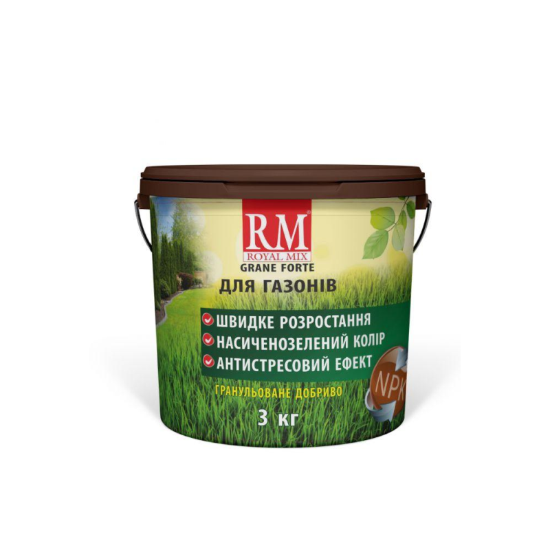 Гранульоване добриво для газонів Royal Mix Grane Forte відро 3кг