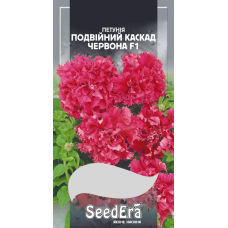 Насіння Петунія Бахромчаста Великоквіткова Низькоросла Подвійний Каскад Червона F1 10шт, Seedera