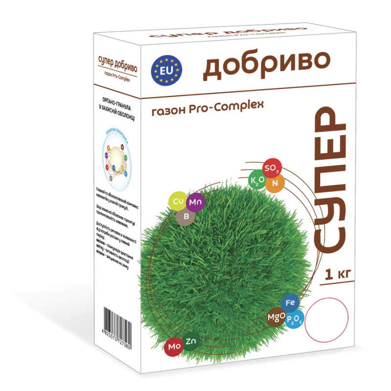 Супердобриво, добриво для газону Pro-Complex, органо-гранули 1 кг, VILA